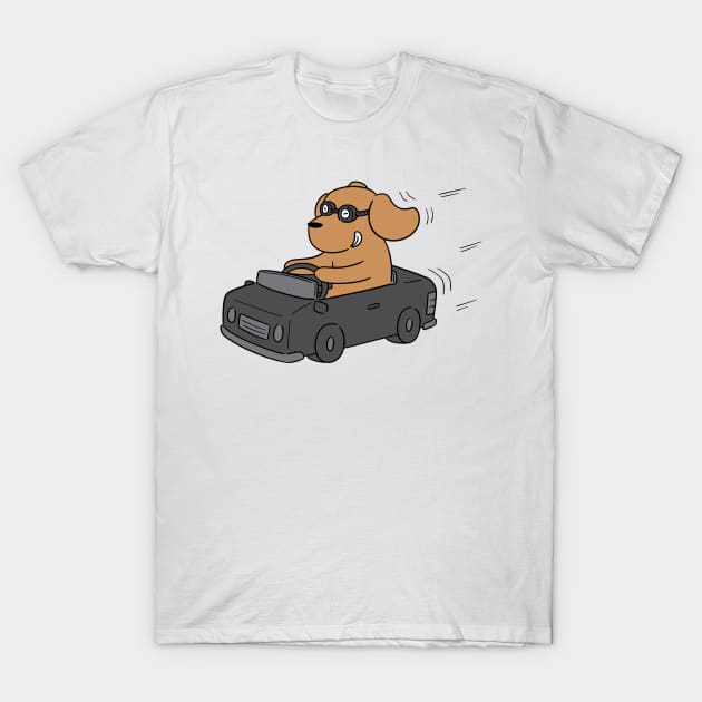 dog driving a car T-Shirt by KyrgyzstanShop